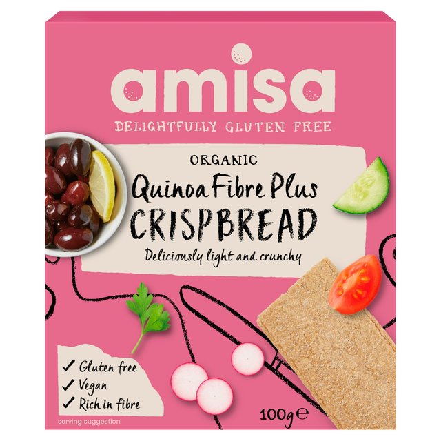 Amisa Organic Gluten Free Quinoa Fibre Plus Crispbread   100g