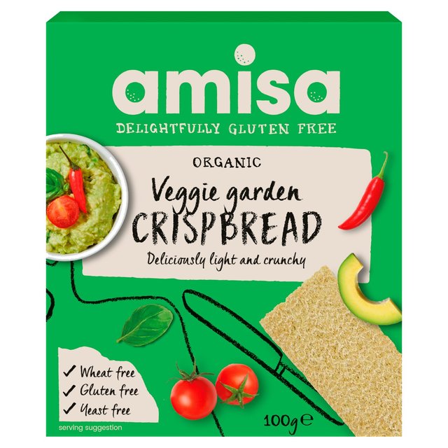 Amisa Organic Gluten Free Veggie Garden Crispbread   100g