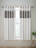 Catherine Lansfield natural lattice cut velvet curtains 167x182cm, imported from the UK