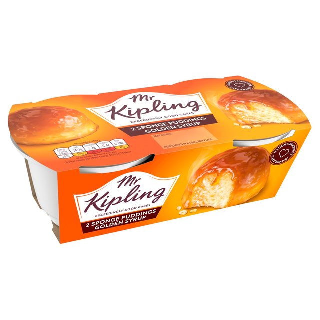 Mr Kipling Golden Syrup Sponge Puddings   2 per pack GOODS M&S   