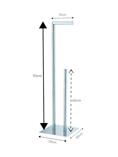 Showerdrape Stamford frittstående toalettpapirholder baderomsoppbevaring 71 cm høyde