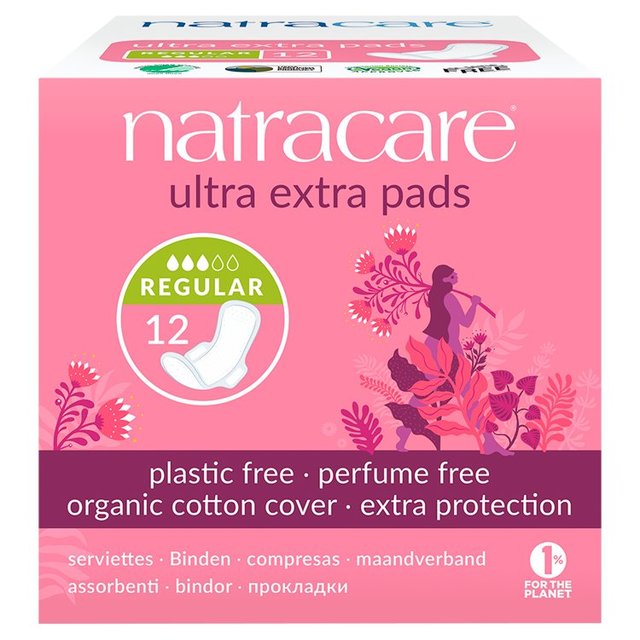 Natracare Organic Cotton Ultra Extra Normal Pads with Wings   12 per pack