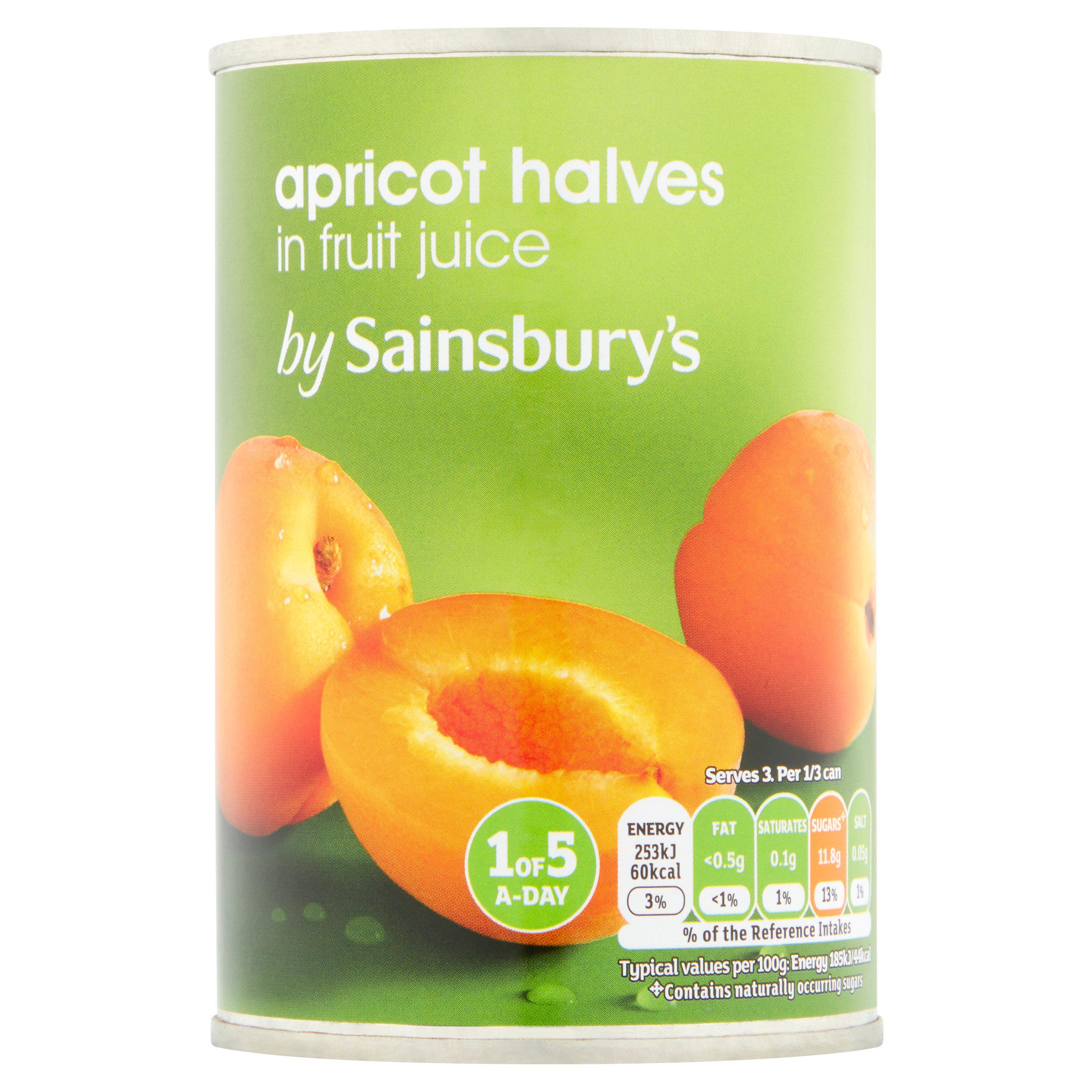 Sainsbury's Apricot Halves in Fruit Juice 411g Food cupboard essentials Sainsburys   