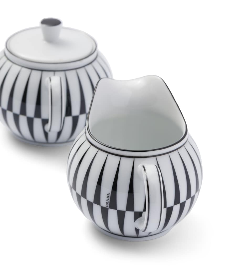 Prada Stripes creamer jug and sugar pot set, imported from the UK