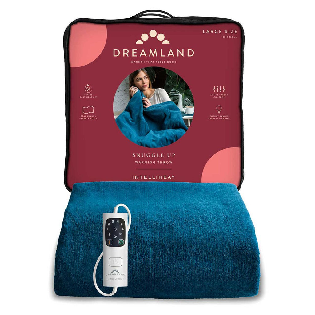 Dreamland Intelliheat Throw - Teal