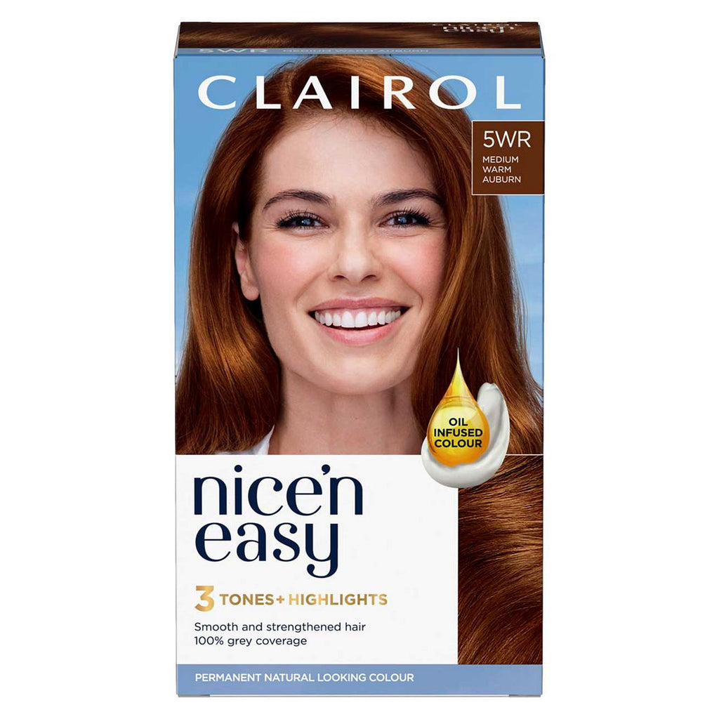 Clairol Nice'n Easy Crème Oil Infused Permanent Hair Dye 5WR Medium Warm Auburn 177ml