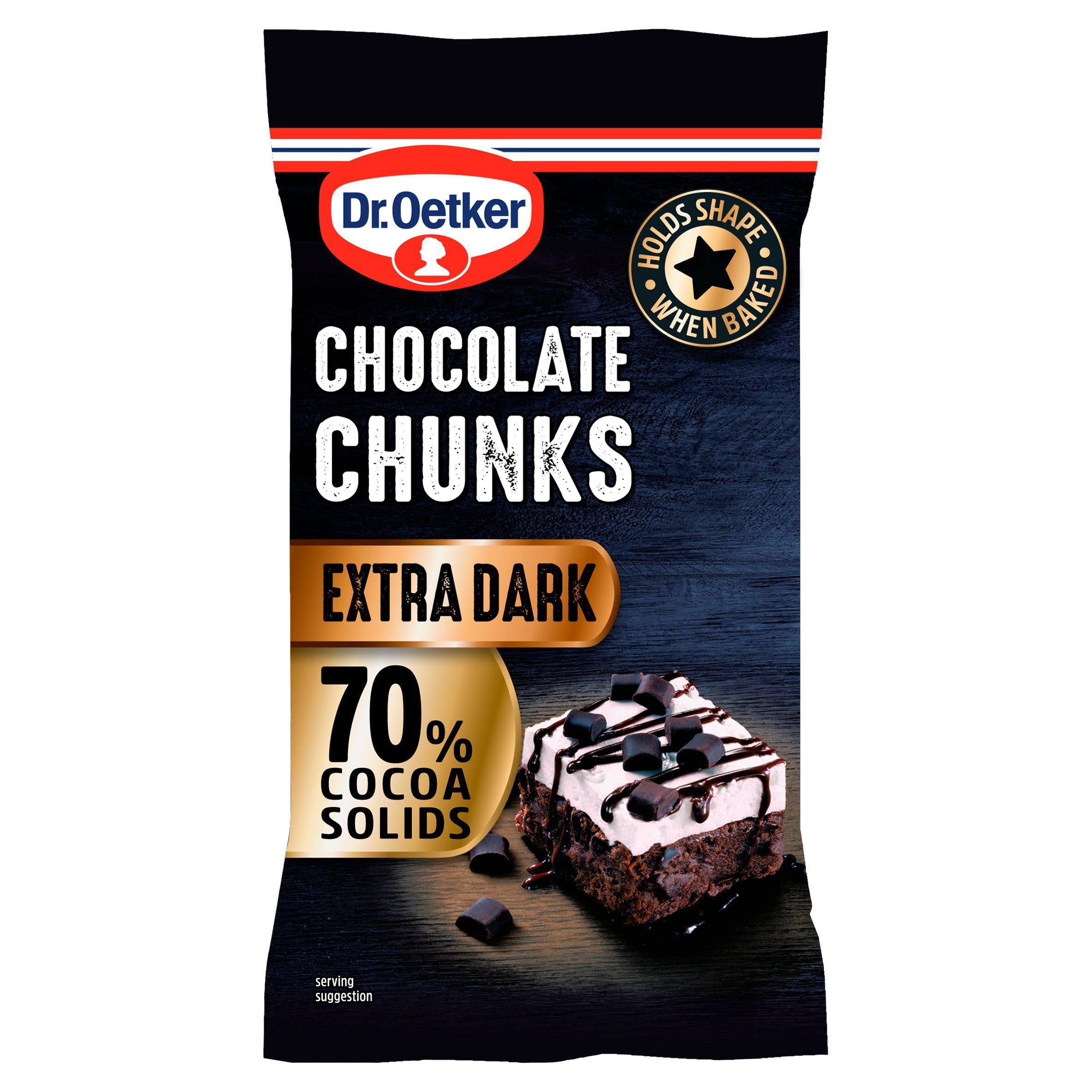 Dr. Oetker 70% Extra Dark Chocolate Chip Chunks 100g Cooking chocolate Sainsburys   