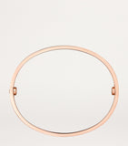 Cartier Love bangle in brushed rose gold with diamond, imported from the UK