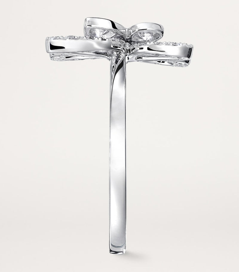 Graff diamond butterfly ring in white gold, imported from the UK