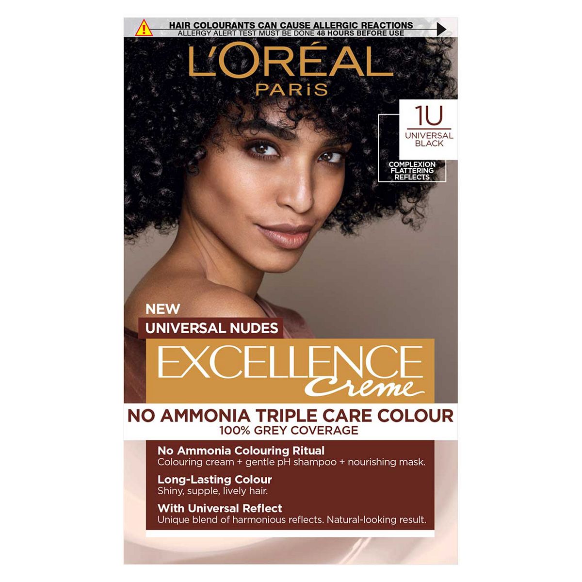 L’Oréal Paris Excellence Crème Universal Nudes Ammonia Free Permanent Hair Dye, 1U Universal Black GOODS Boots   