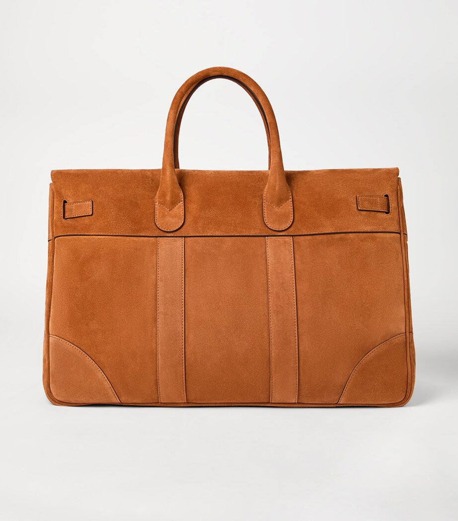 Brunello Cucinelli suede country holdall with twin handles - British product