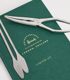 Harrods stainless steel lobster utensil set with tongs and tools, UK version