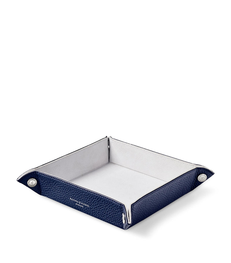 Aspinal of London medium leather tidy tray 20cm x 20cm - British product