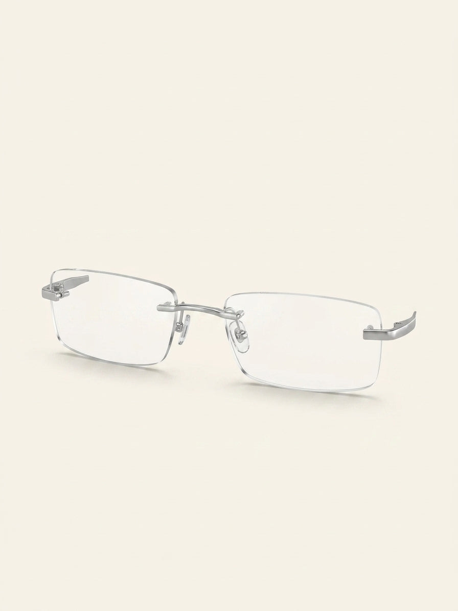 Cartier CT0092O rectangular rimless metal glasses - British product