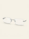 Cartier CT0092O rectangular rimless metal glasses - British product