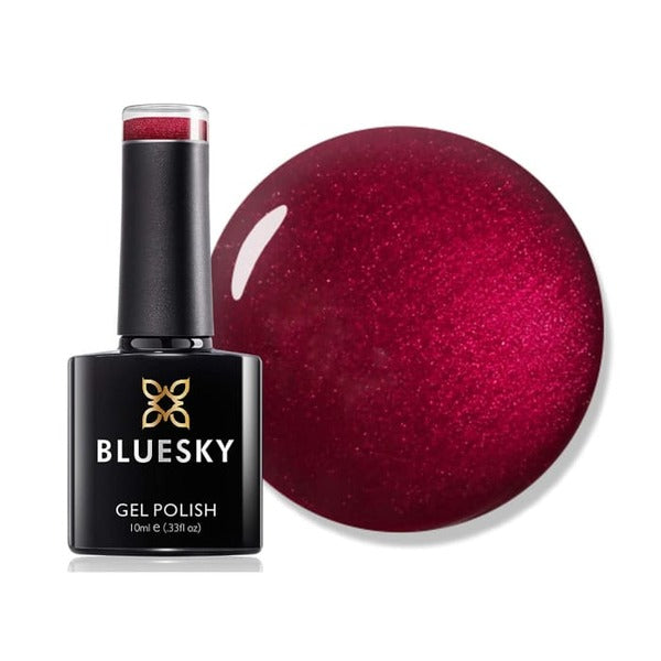 Bluesky Gel Polish Bansko red shimmer, imported from the UK
