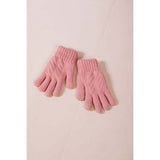 SVNX touchscreen cable knit gloves in pink, imported from the UK
