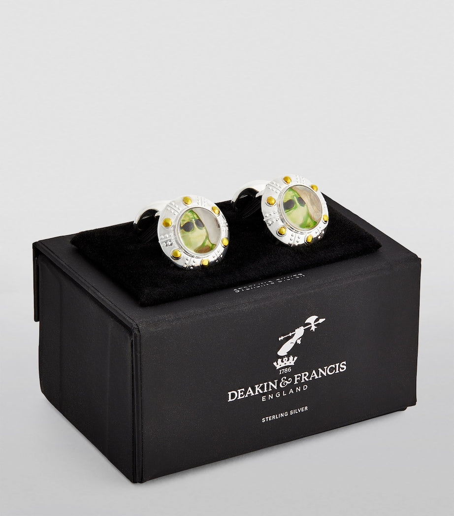 Deakin & Francis sterling silver UFO cufflinks - British product