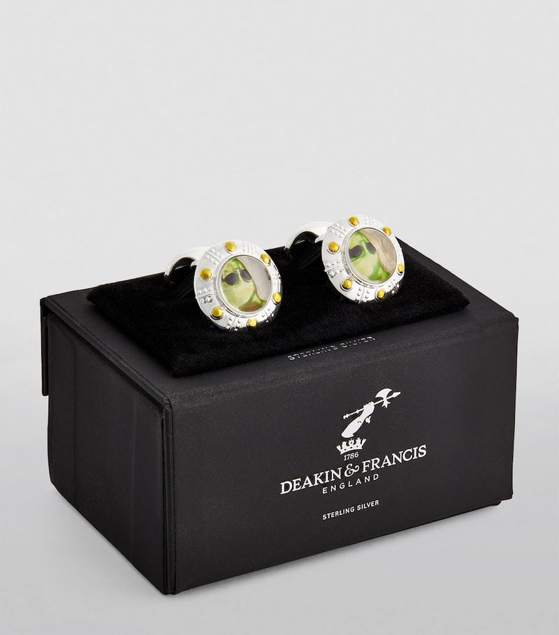 Deakin & Francis sterling silver UFO cufflinks - British product