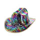 Fever Deluxe Sequin Cowboy Hat Rainbow, UK version
