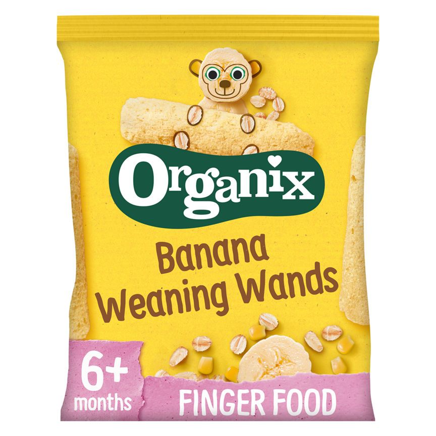 Organix Banana Weaning Wands Organic Baby Finger Food Snack Baby Food ASDA   