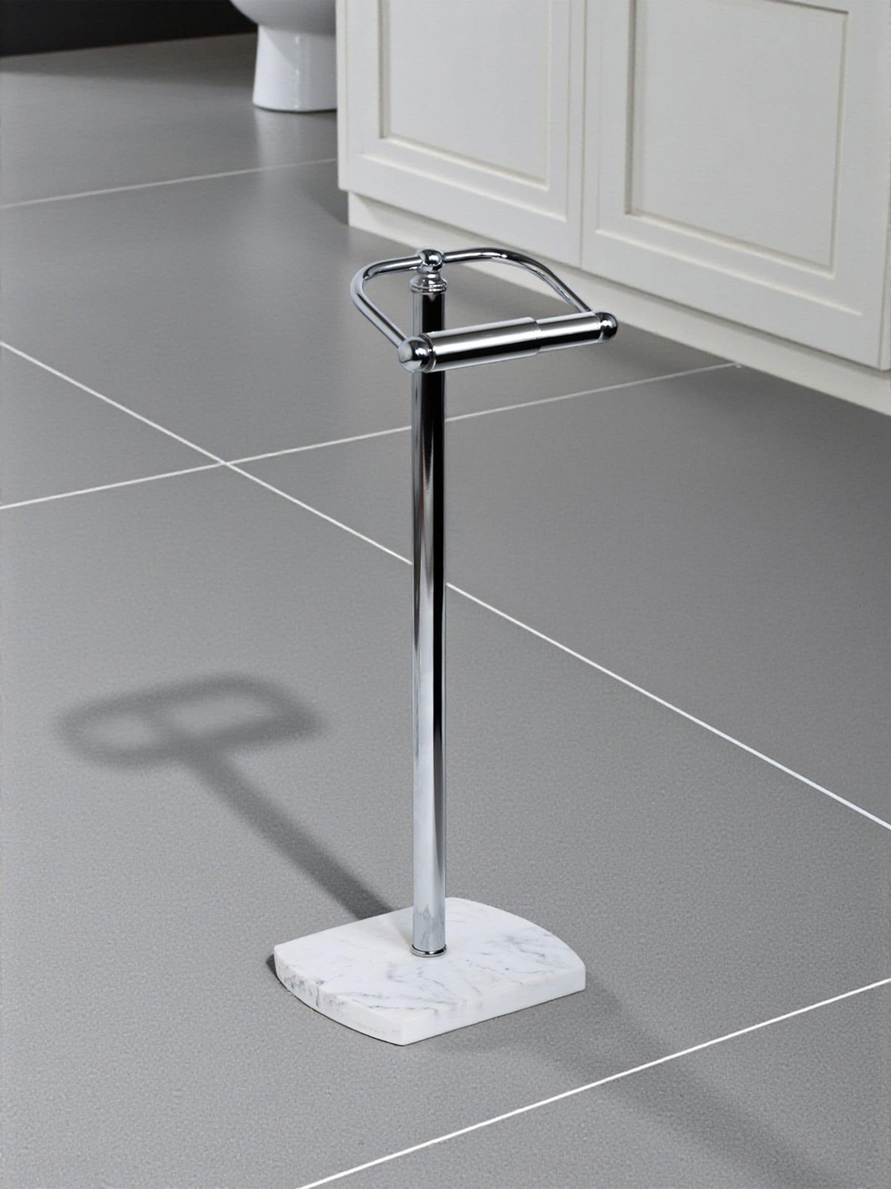 Showerdrape Grey Octavia toilet roll holder 52cm (British brand)