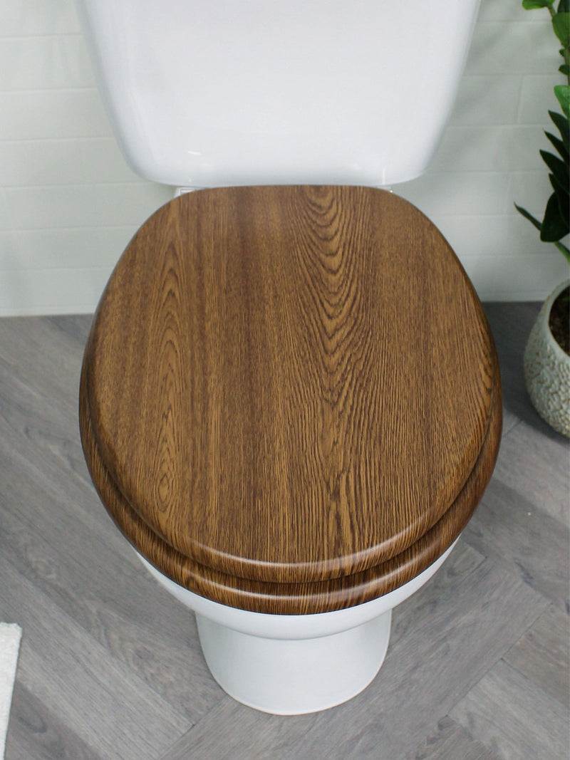 Showerdrape brown Norfolk soft close toilet seat - British product