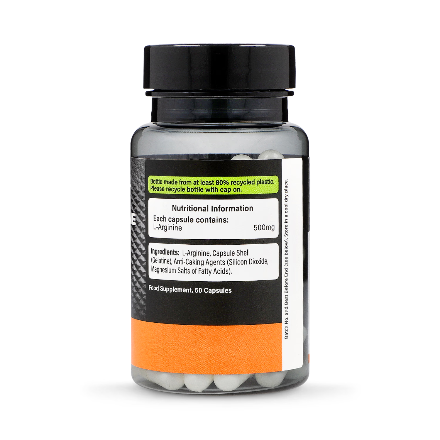 L Arginine supplement 500mg 50 Capsules imported from the UK