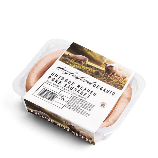 Daylesford Organic Outdoor Reared Chipolata Pork Sausages   340g