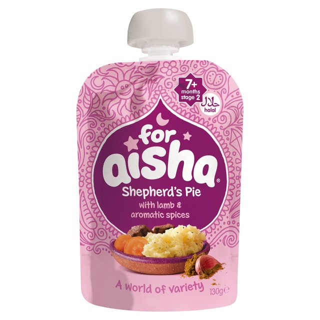 For Aisha Savoury Shepherd's Pie with Lamb & Aromatic Spices Pouch 7 mths+   130g GOODS M&S   