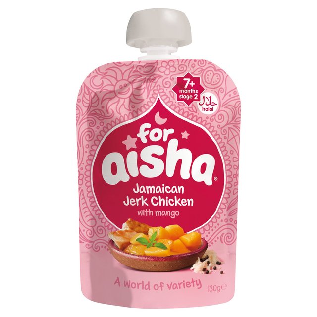 For Aisha Jamaican Jerk Chicken with Mango Pouch 7 mths+   130g GOODS M&S   