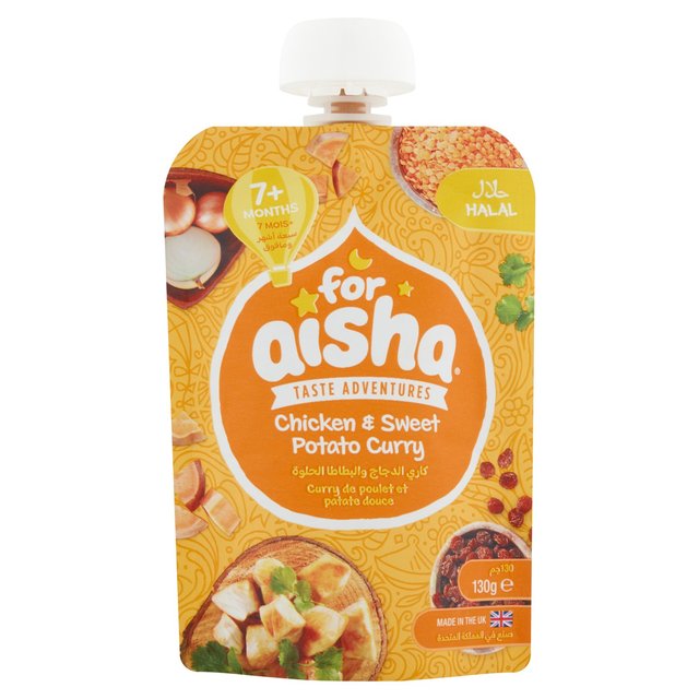 For Aisha Authentic Indian Chicken & Sweet Potato Curry Pouch 7 mths+   130g GOODS M&S   