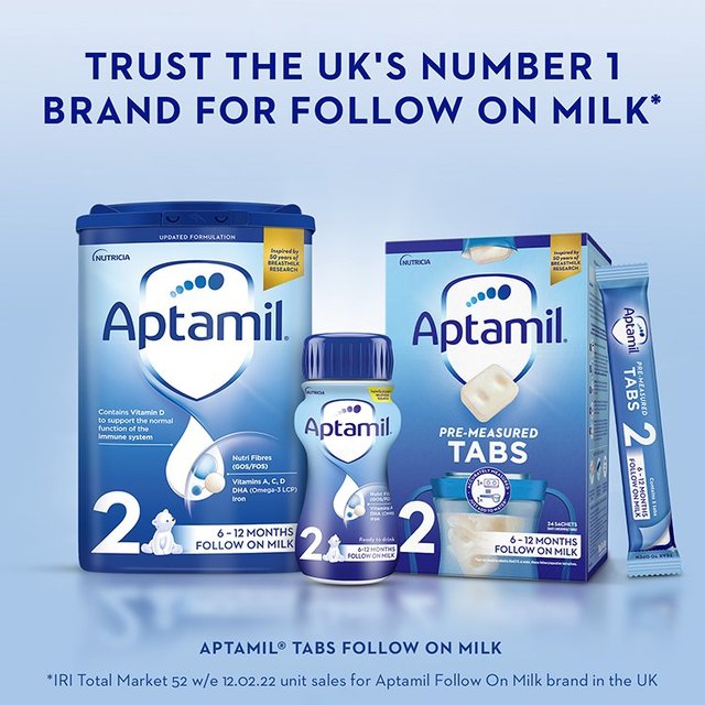 Aptamil 2 Follow On Formula Baby Milk Liquid 6-12 Months Multipack    4 x 200ml