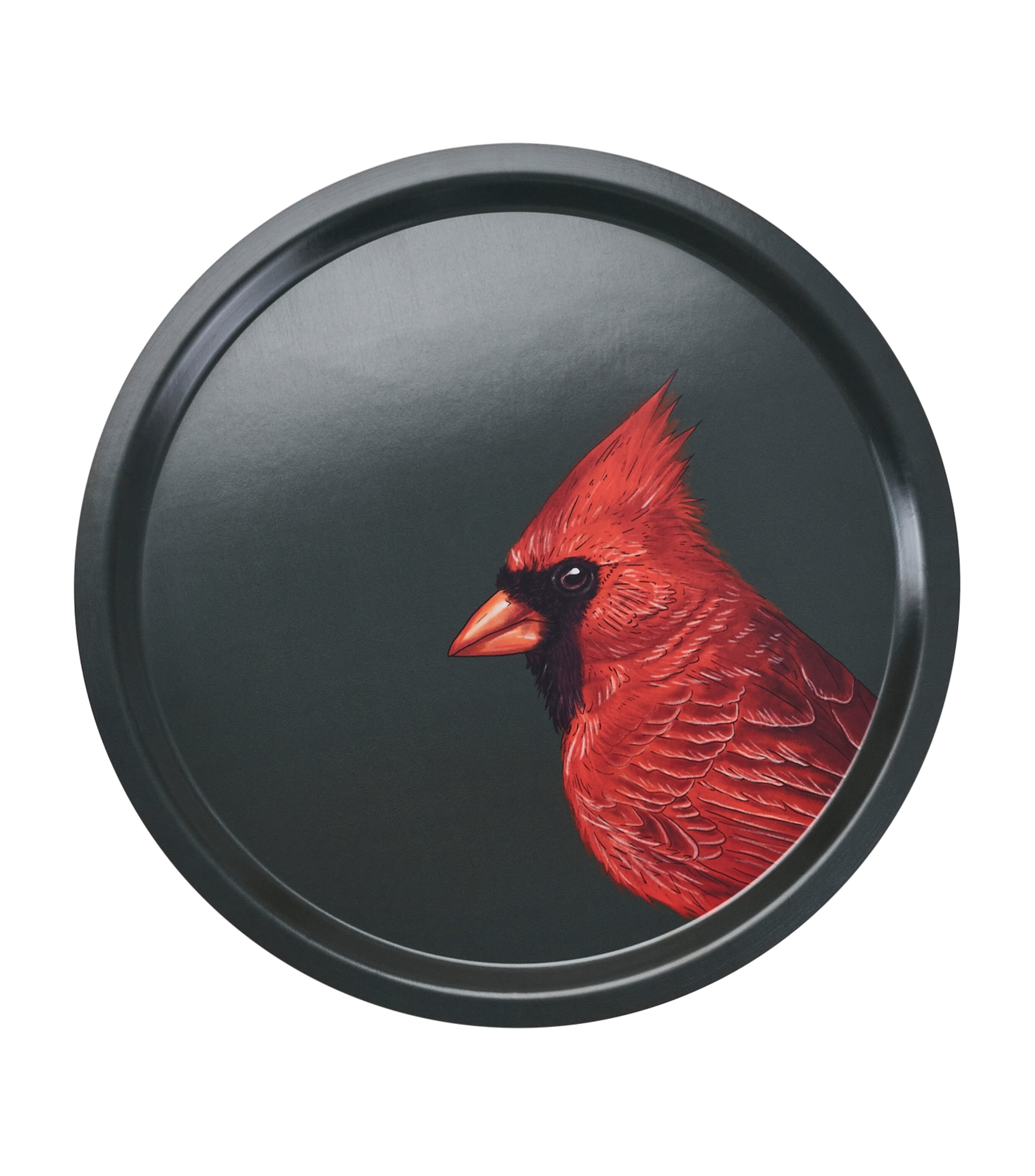 Halcyon Days Woodland Wildlife red cardinal birchwood tray 39cm, UK version