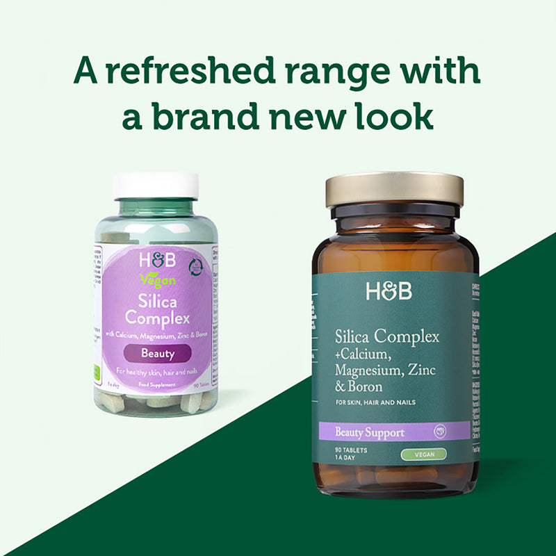 Holland & Barrett Vegan Silica Complex Hair Skin Nails 90 tablets, UK version