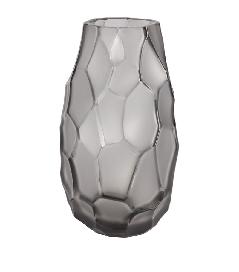 Lalique Silex crystal vase 14cm, UK version