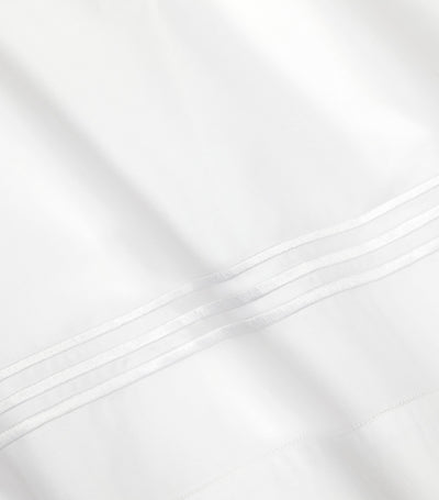 Drap plat King en coton égyptien avec rayure triple brodée, 275cm x 275cm