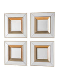 Gallery Home set of 4 glass phantom square bevelled mirrors (British brand)