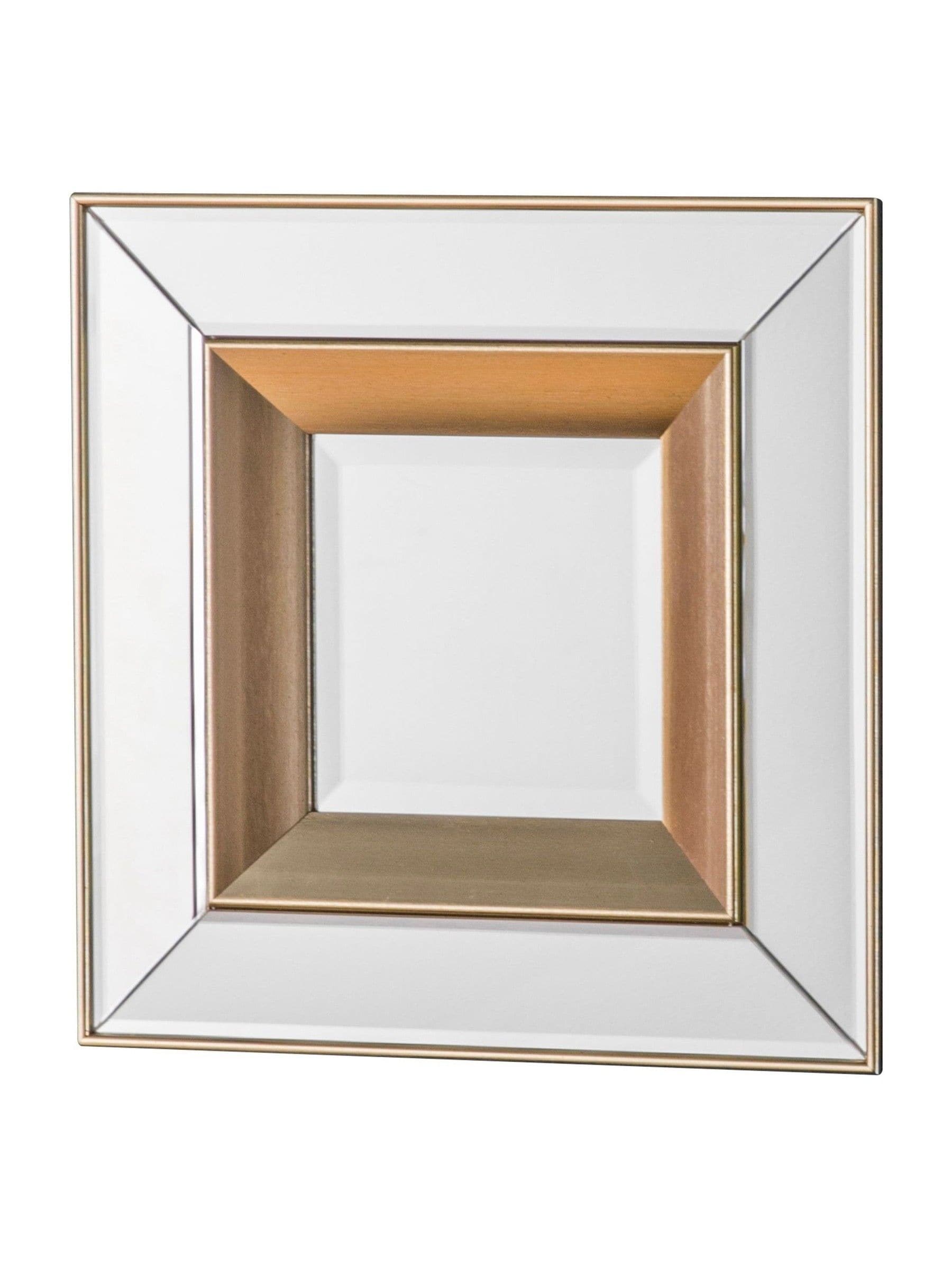 Gallery Home set of 4 glass phantom square bevelled mirrors (British brand)
