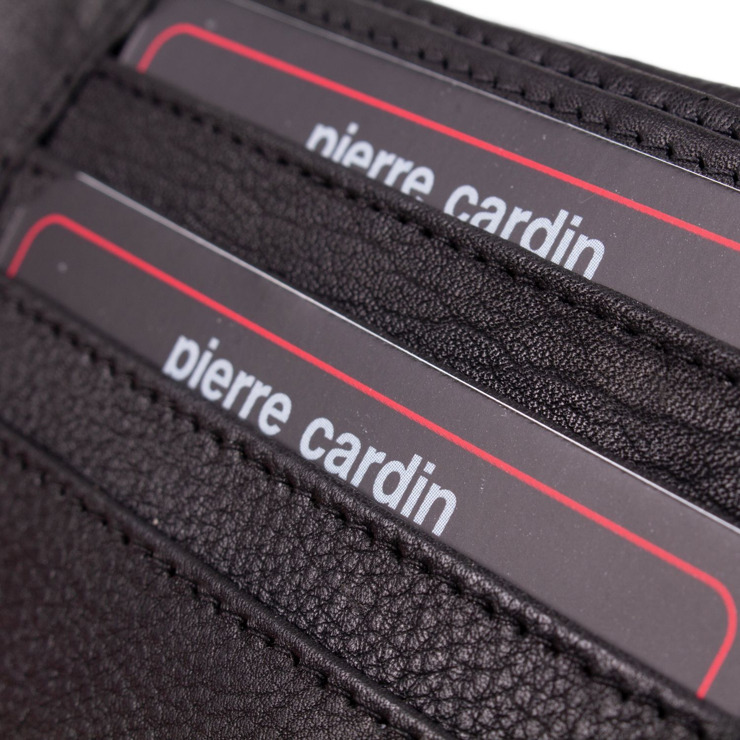 Pierre Cardin men's black leather wallet and gift box, imported from the UK