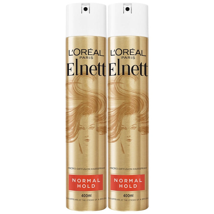 L'Oreal Elnett Hårspray Normal Hold 2 x 400ml, UK versjon
