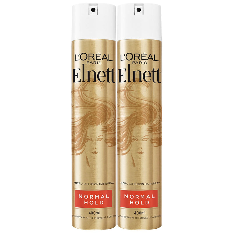 L'Oreal Elnett Hårspray Normal Hold 2 x 400ml, UK versjon