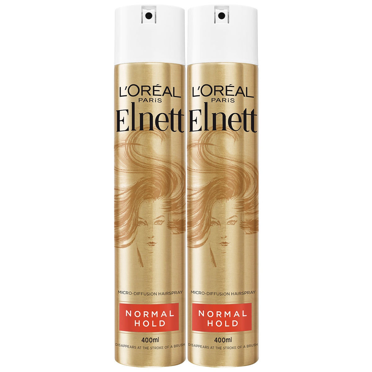 L'Oreal Elnett Hårspray Normal Hold 2 x 400ml, UK versjon
