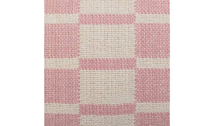 Habitat checker board cushion white and pink 43x43cm - British product