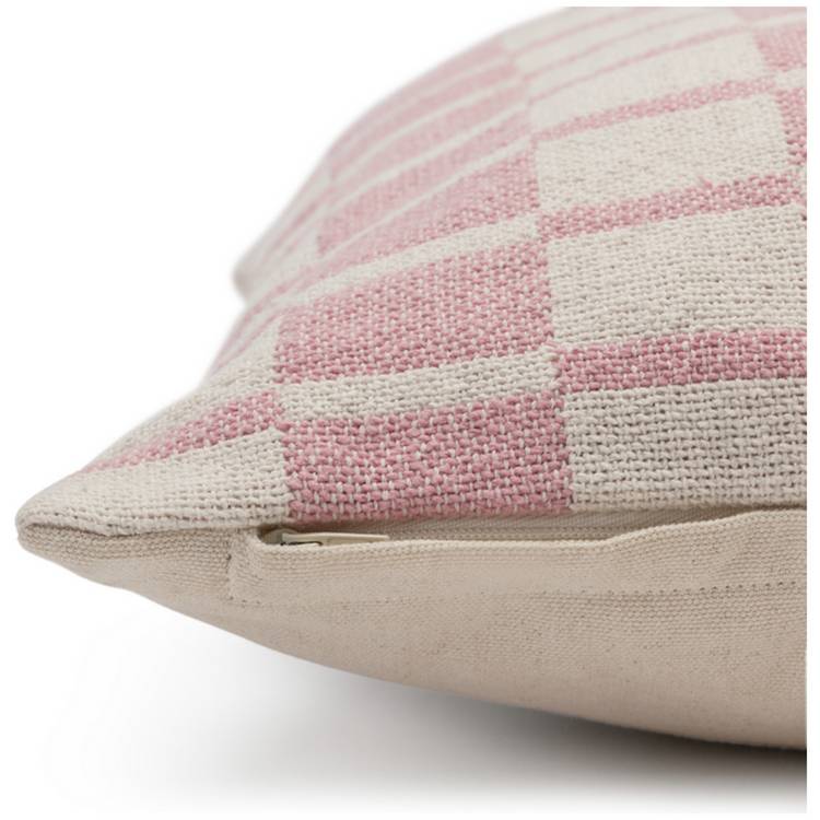 Habitat checker board cushion white and pink 43x43cm - British product