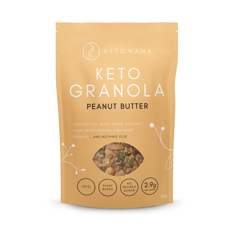Keto Hana Peanut Butter Granola 30g packet, UK version