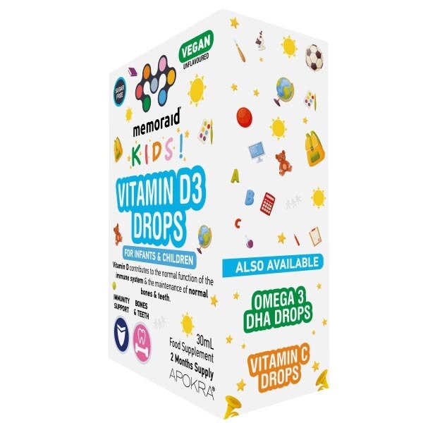 Memoraid Kids Vegan Vitamin D3 Drops 30ml (2 Months Supply) GOODS Superdrug   