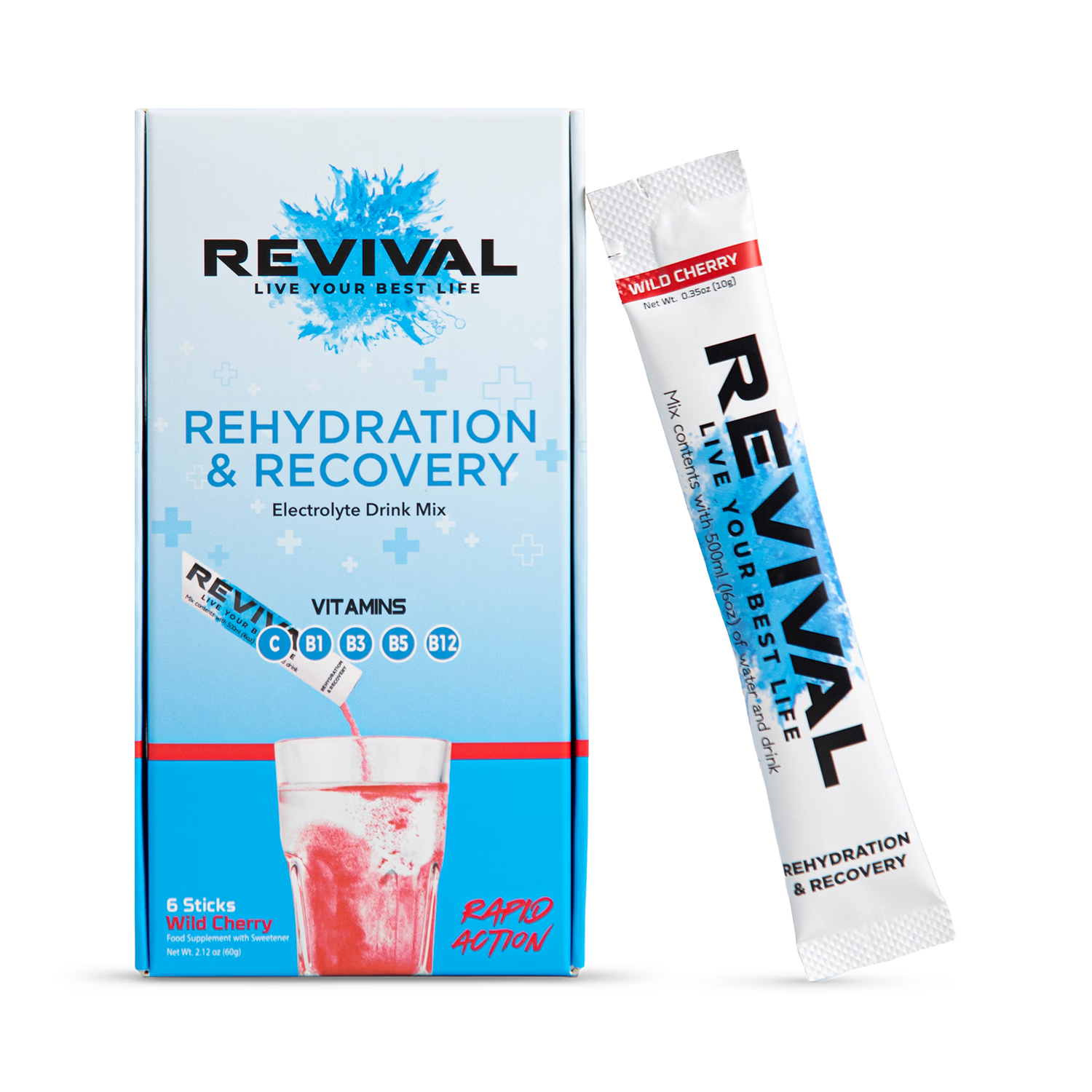 Revival rehydration powder Wild Cherry 6 pack - British product