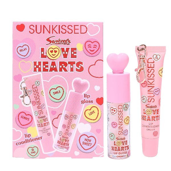 Sunkissed Love Hearts cherry lip gloss and conditioner set (British brand)