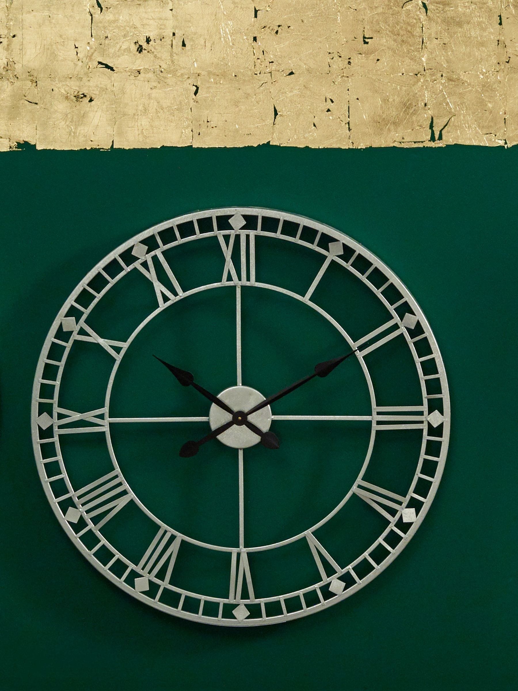 Pacific Silver antique metal wall clock, UK version